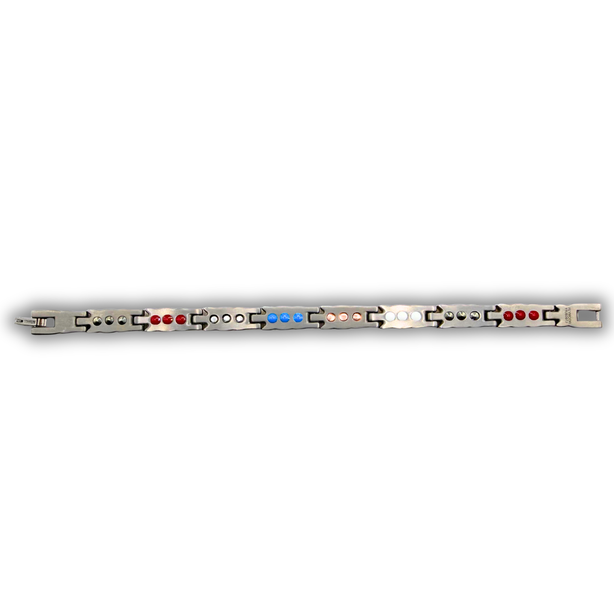 Ladies 6-in-1 Titanium Bracelet — Silver Leaf Diagonal