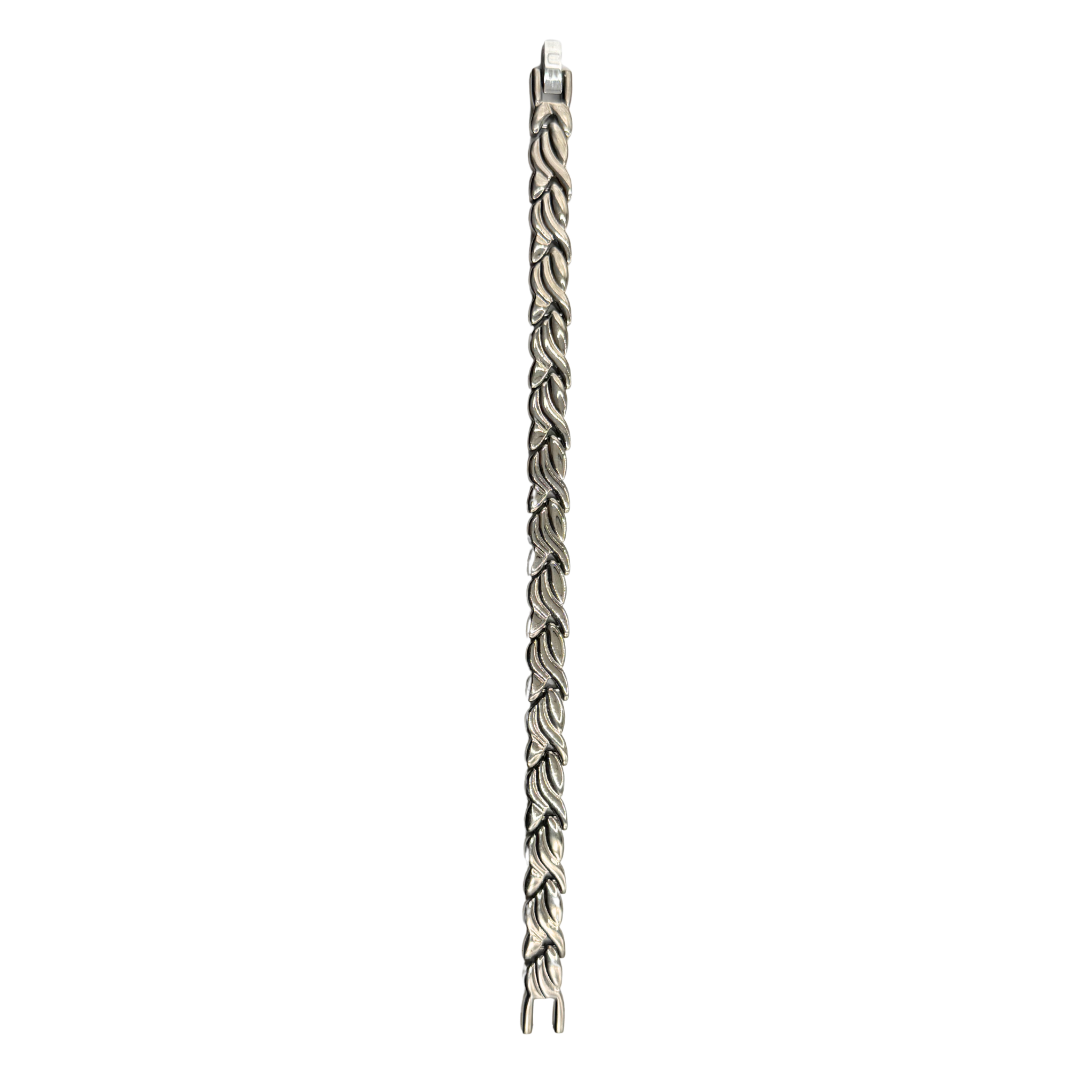 Ladies 6-in-1 Titanium Bracelet — Silver Oval Leaf
