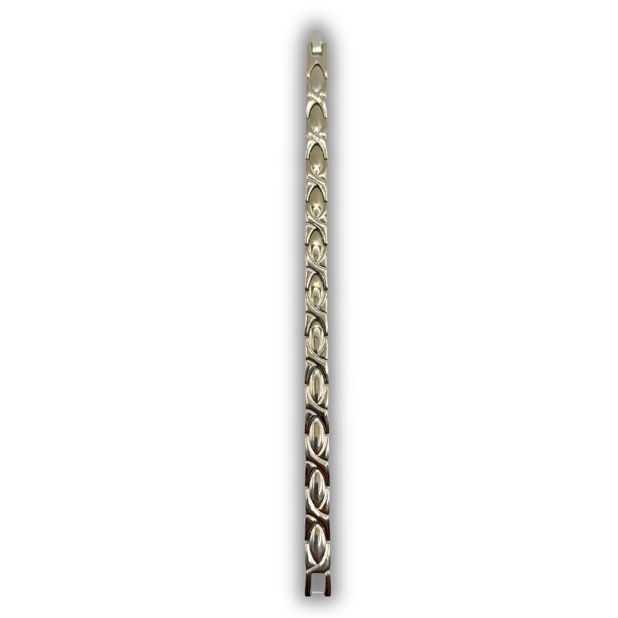 Ladies 6-in-1 Titanium Bracelet — Silver Leaf Diagonal