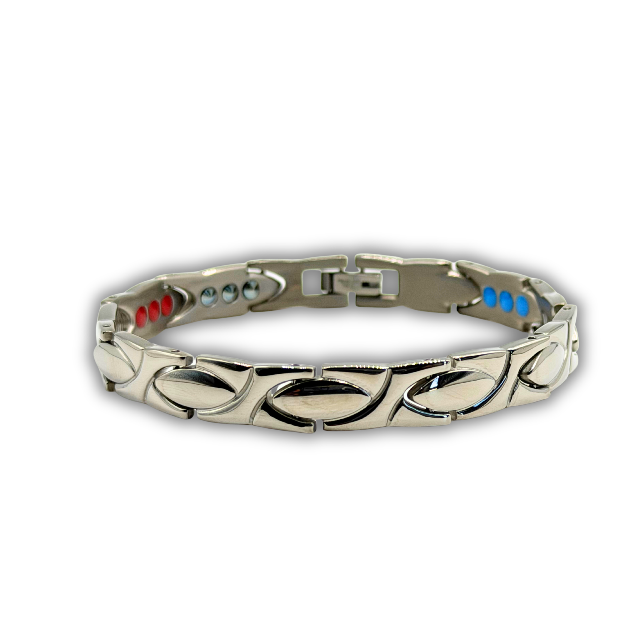 Ladies 6-in-1 Titanium Bracelet — Silver Leaf Diagonal