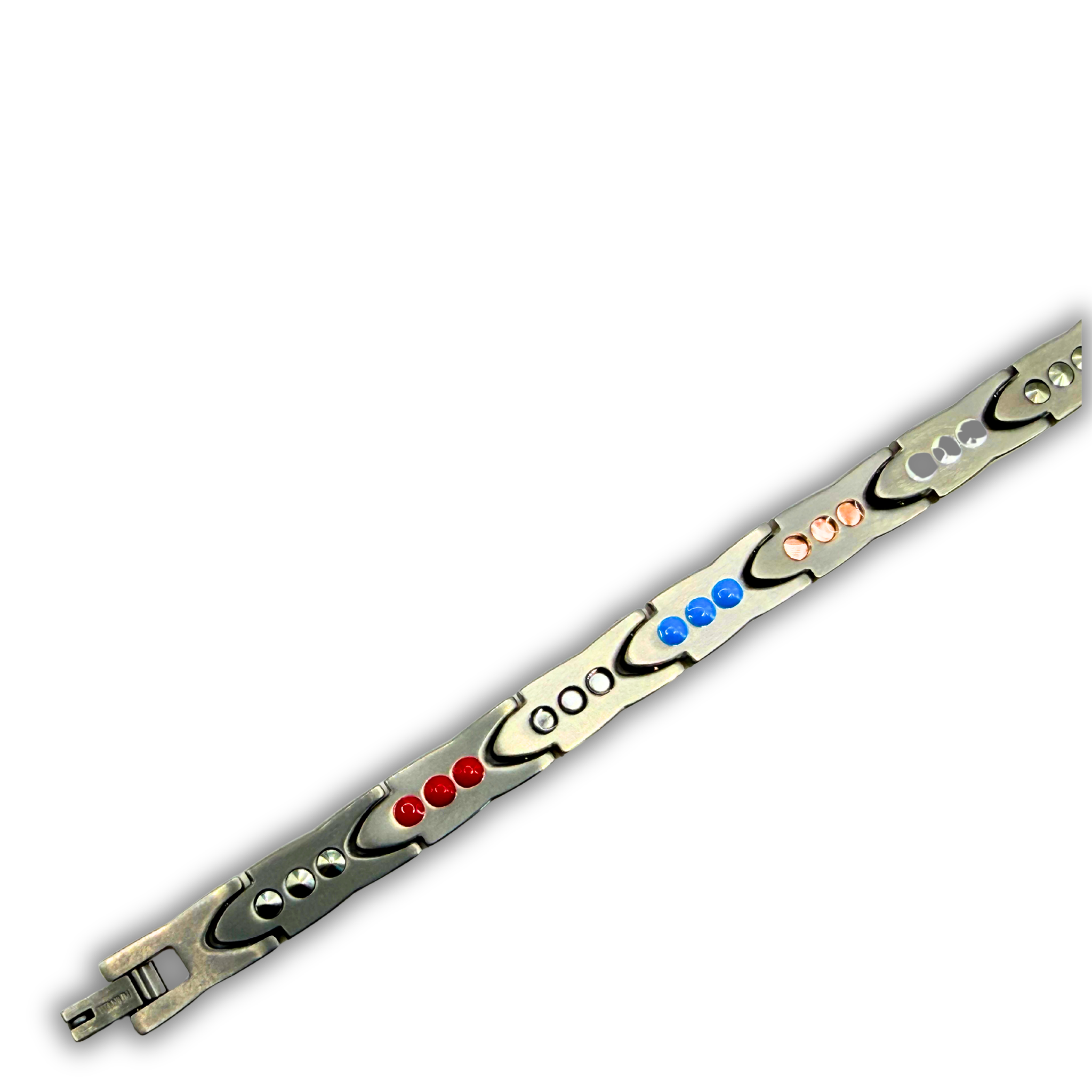 Ladies 6-in-1 Titanium Bracelet — Silver Leaf Diagonal