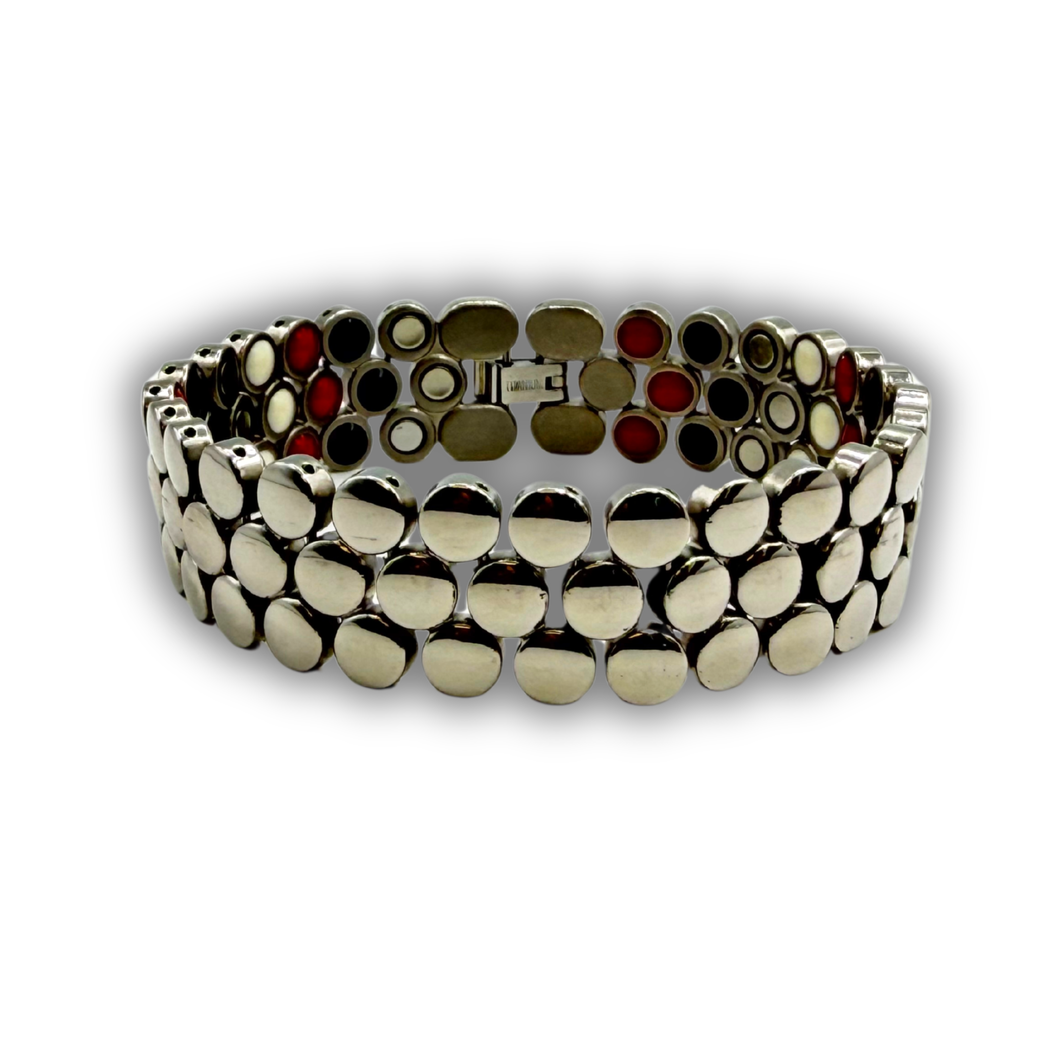 Triple-Row Link Bracelet — Silver