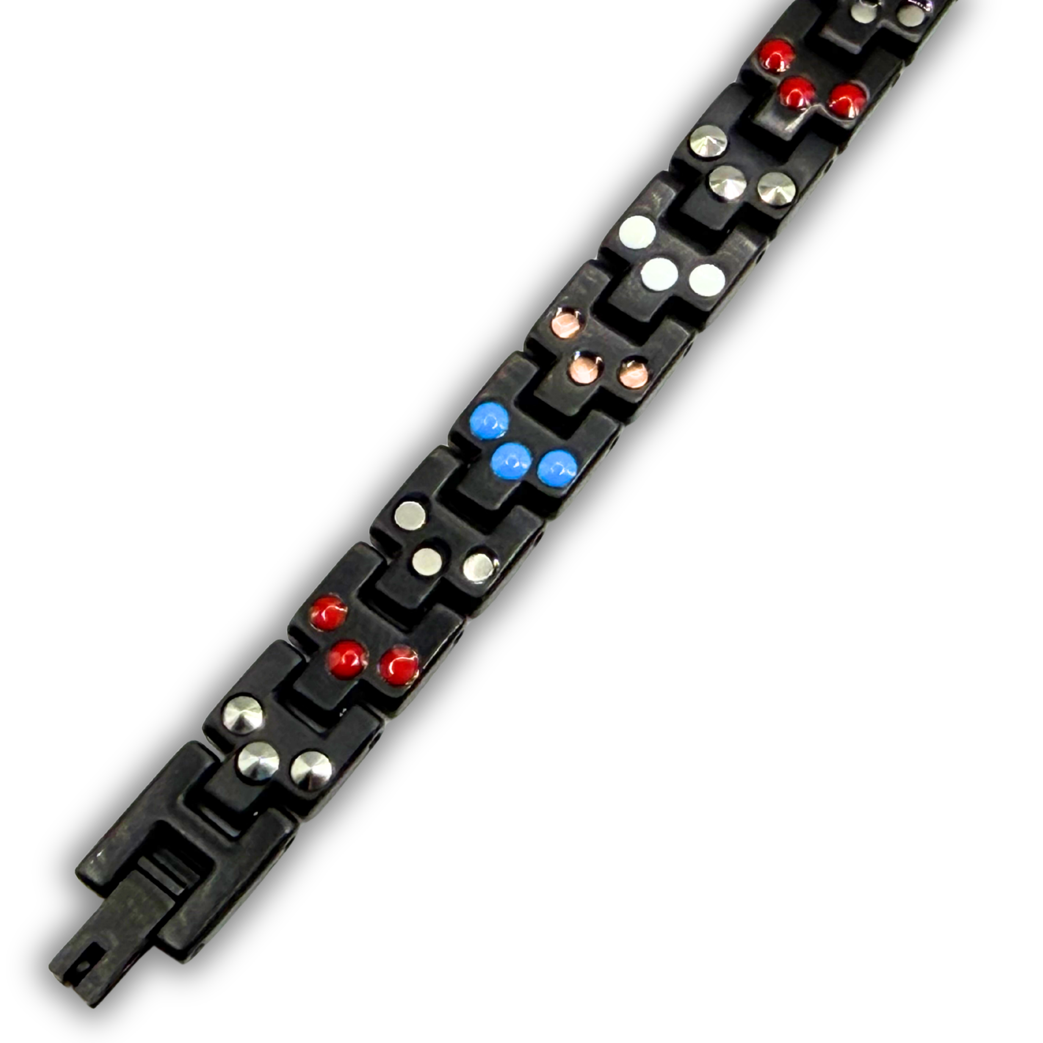 Ladies 6-in-1 Titanium Bracelet — Black Slim Link