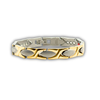 Ladies 6-in-1 Titanium Bracelet — Gold & Silver Leaf Diagonal