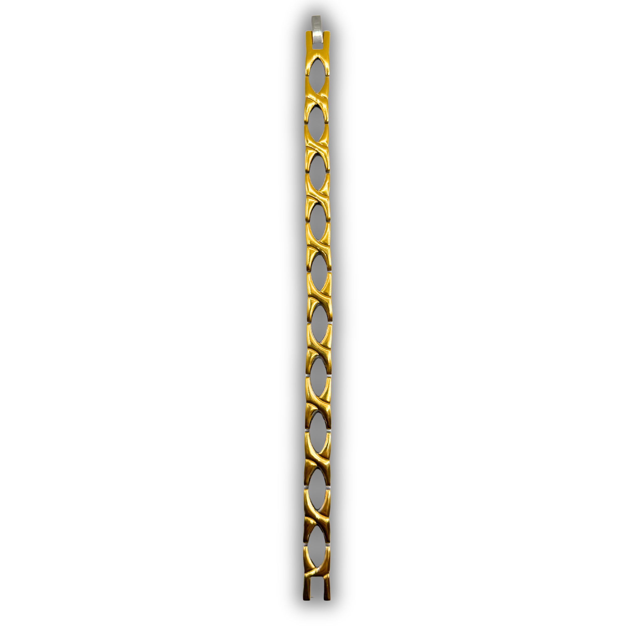 Ladies 6-in-1 Titanium Bracelet — Gold & Silver Leaf Diagonal