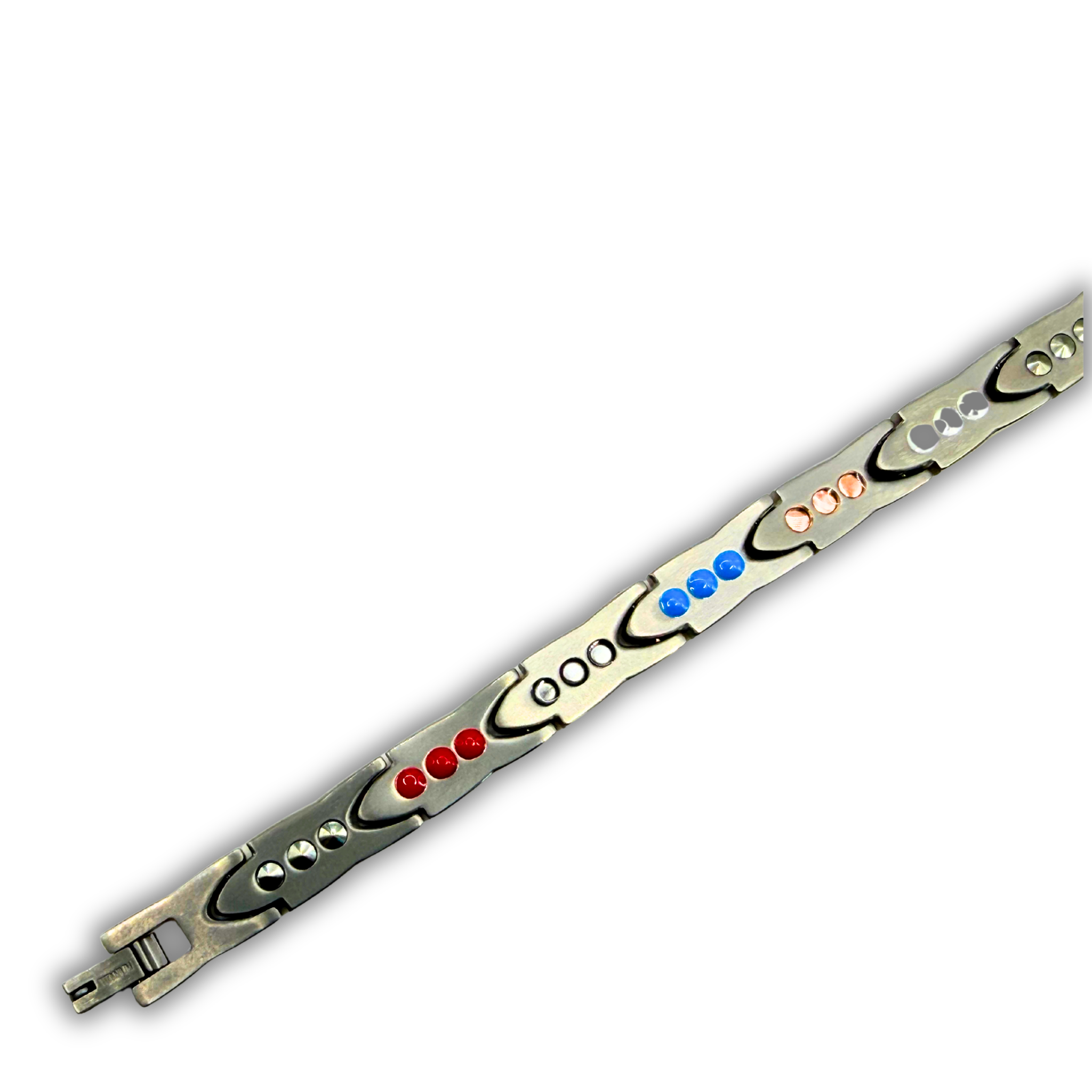 Ladies 6-in-1 Titanium Bracelet — Gold & Silver Leaf Diagonal