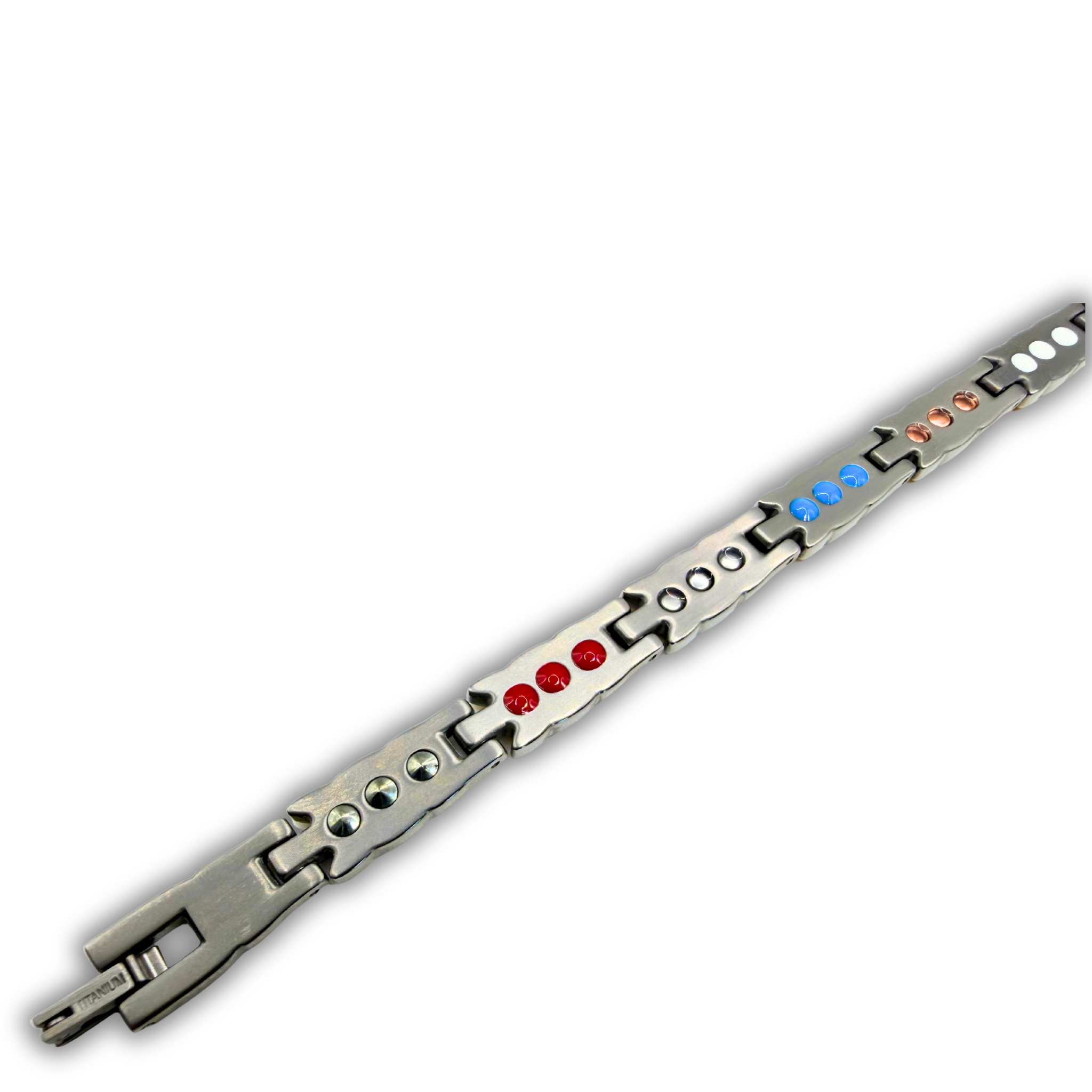 Ladies 6-in-1 Titanium Bracelet — Silver & Gold Floral