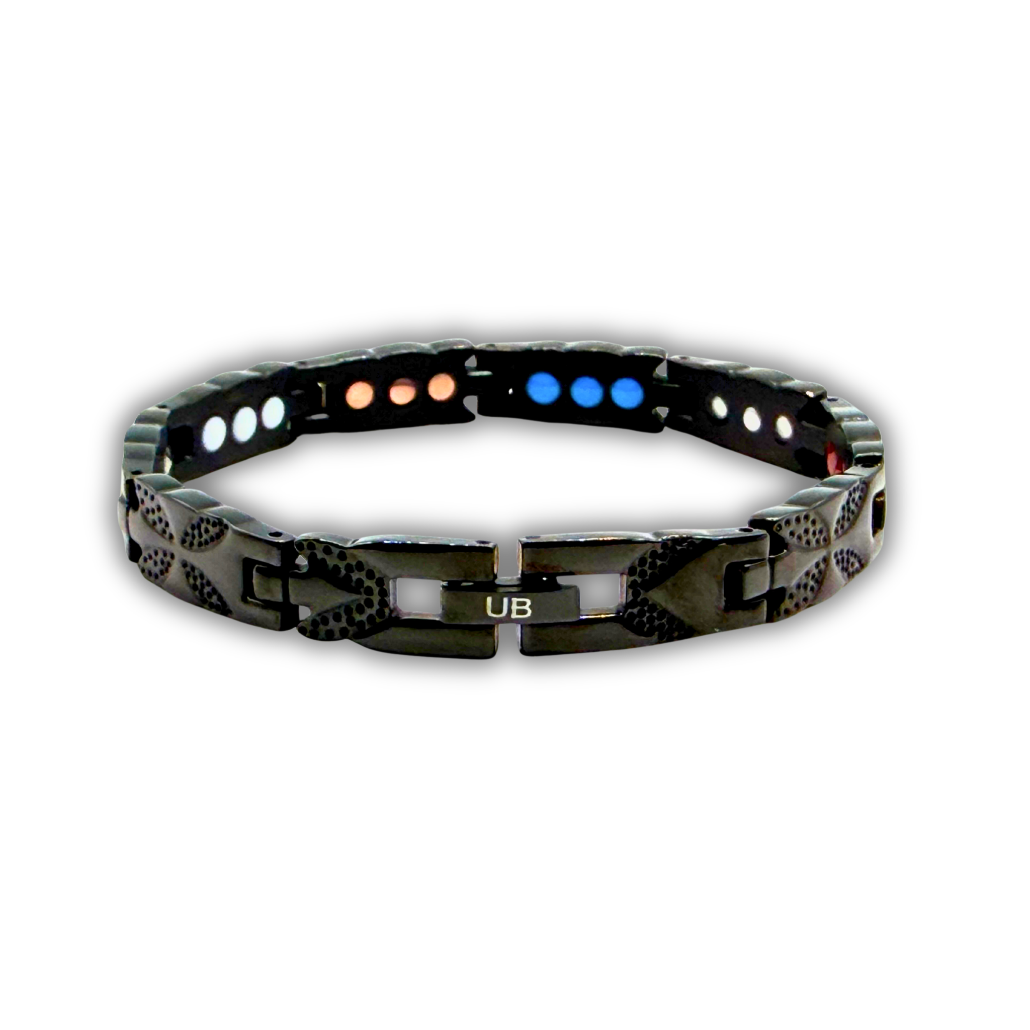 Ladies 6-in-1 Titanium Bracelet — Matte Black Floral