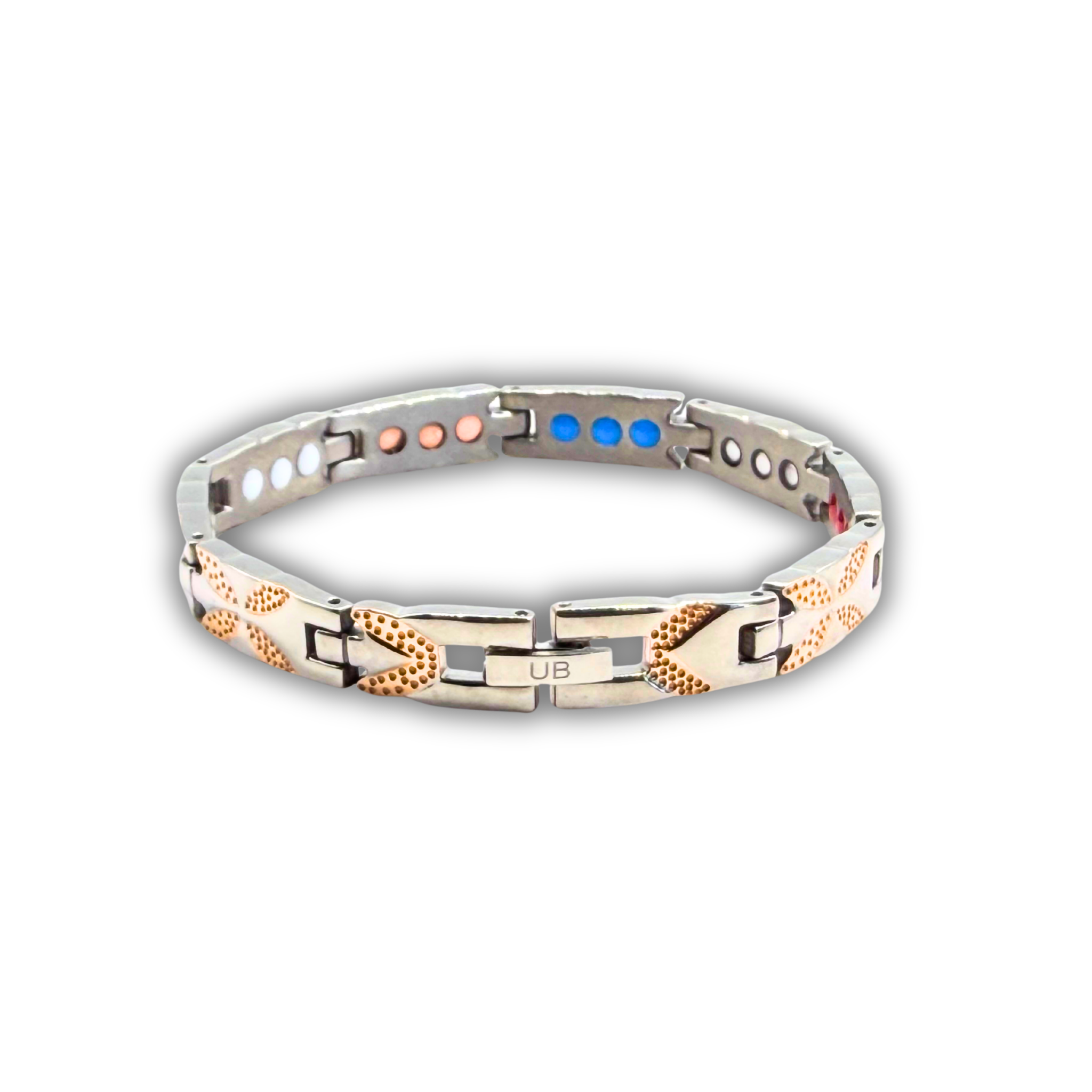 Ladies 6-in-1 Titanium Bracelet — Rose Gold Floral