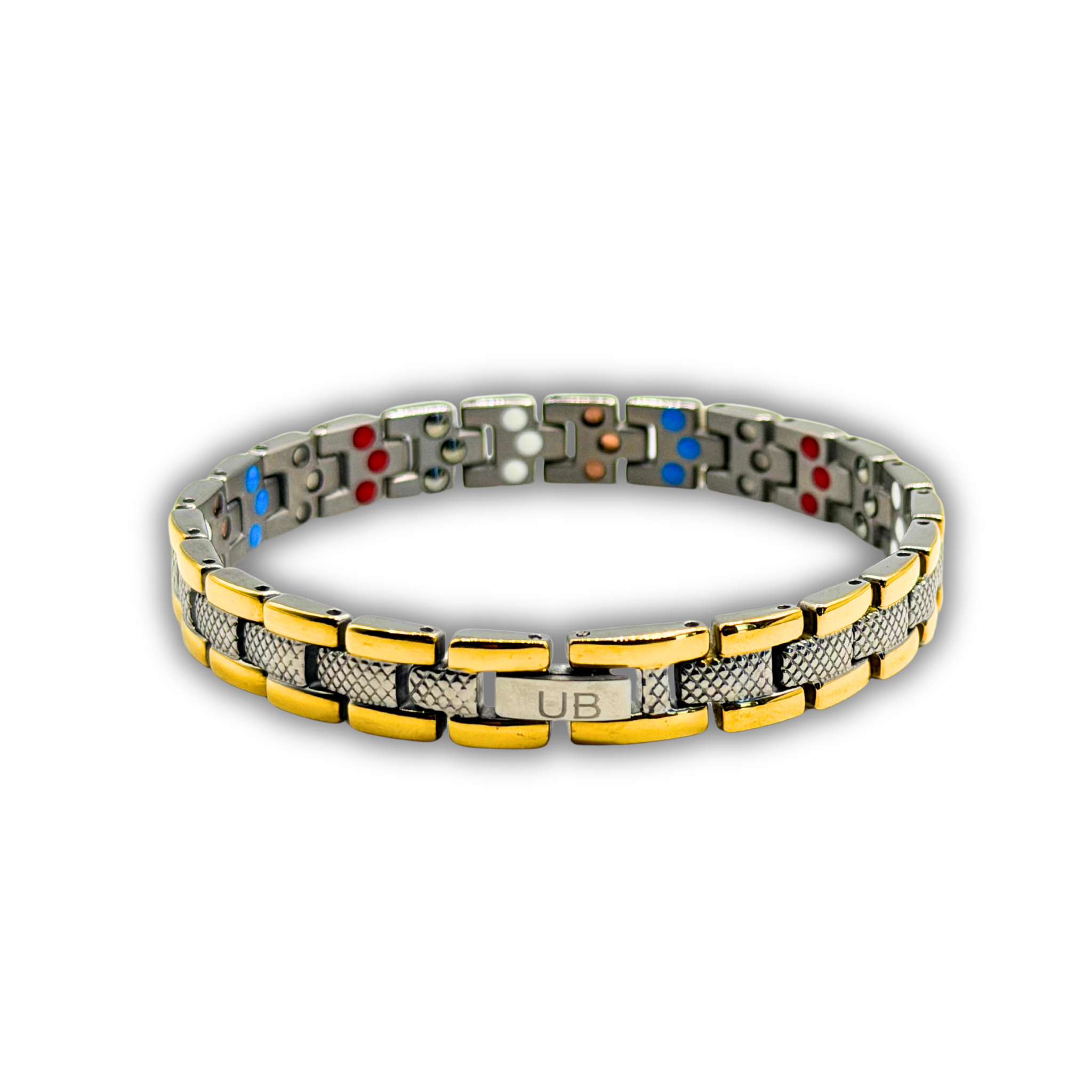 Ladies 6-in-1 Titanium Bracelet — Gold & Silver Slim Link