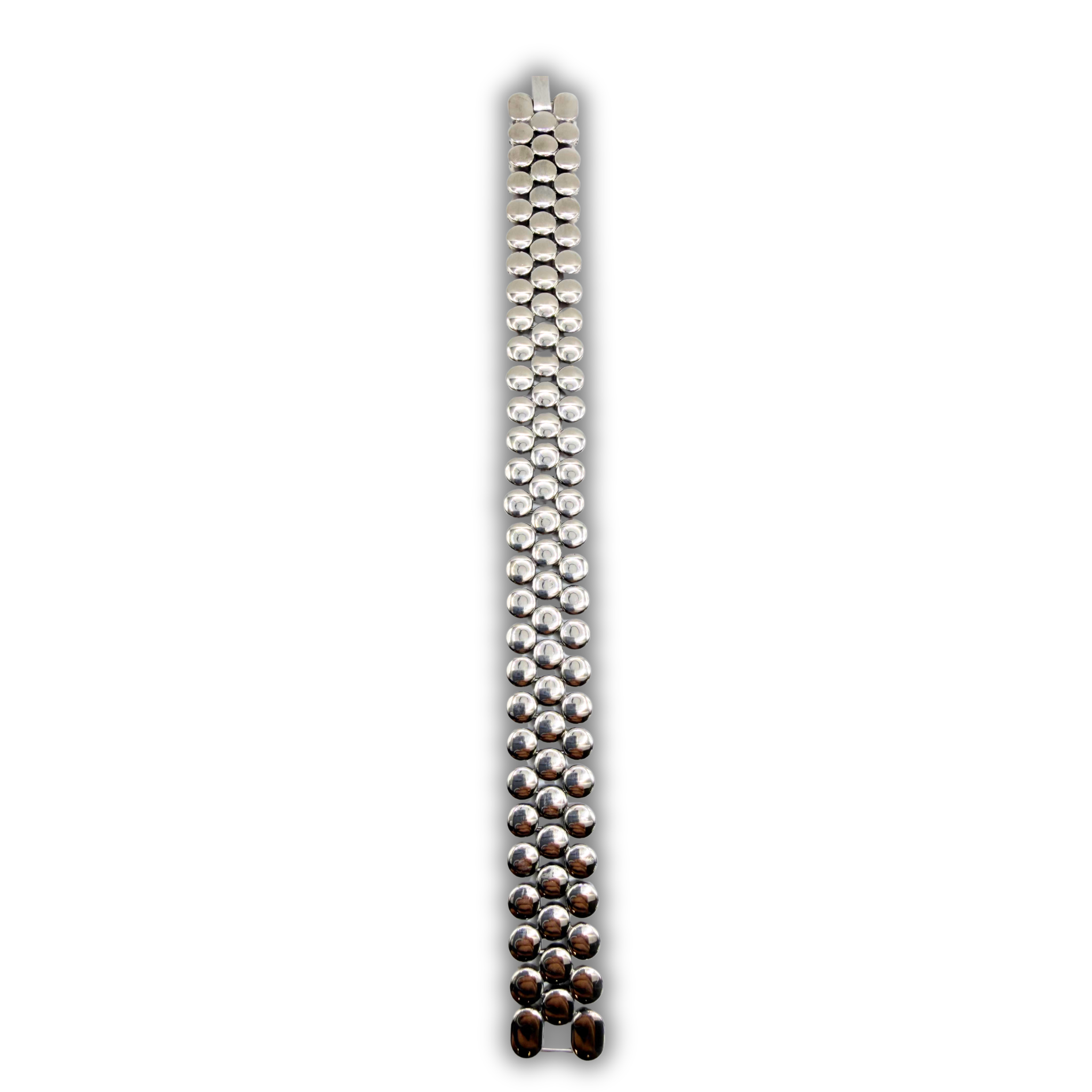 Triple-Row Link Bracelet — Silver