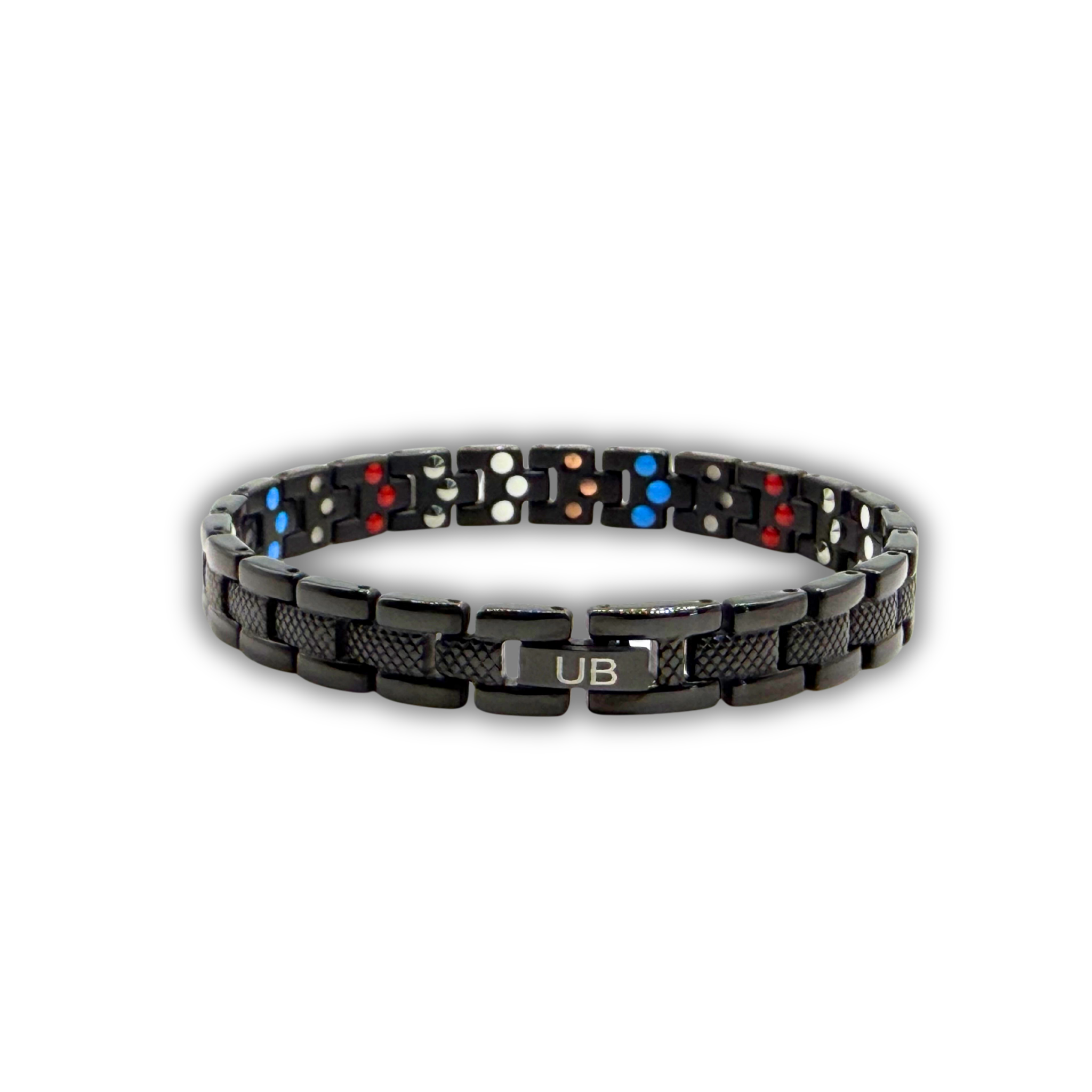 Ladies 6-in-1 Titanium Bracelet — Black Slim Link