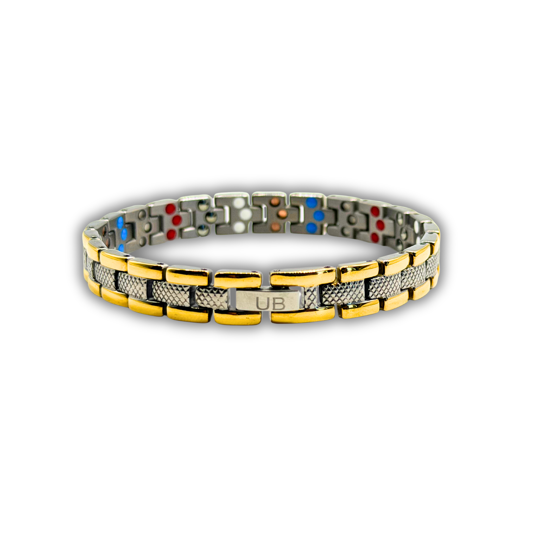 Ladies 6-in-1 Titanium Bracelet — Gold & Silver Slim Link